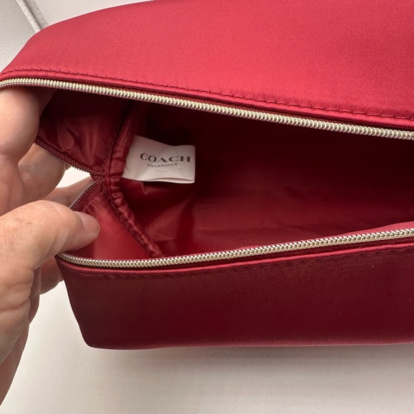 Coach Burgundy Cosmetic Pouch with Gold Accents NWOT - Picture 5 of 6